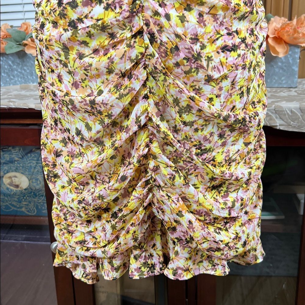 NEW ASTR The Label Floral Ruched Chiffon Minidress Size XL - Picture 5 of 11
